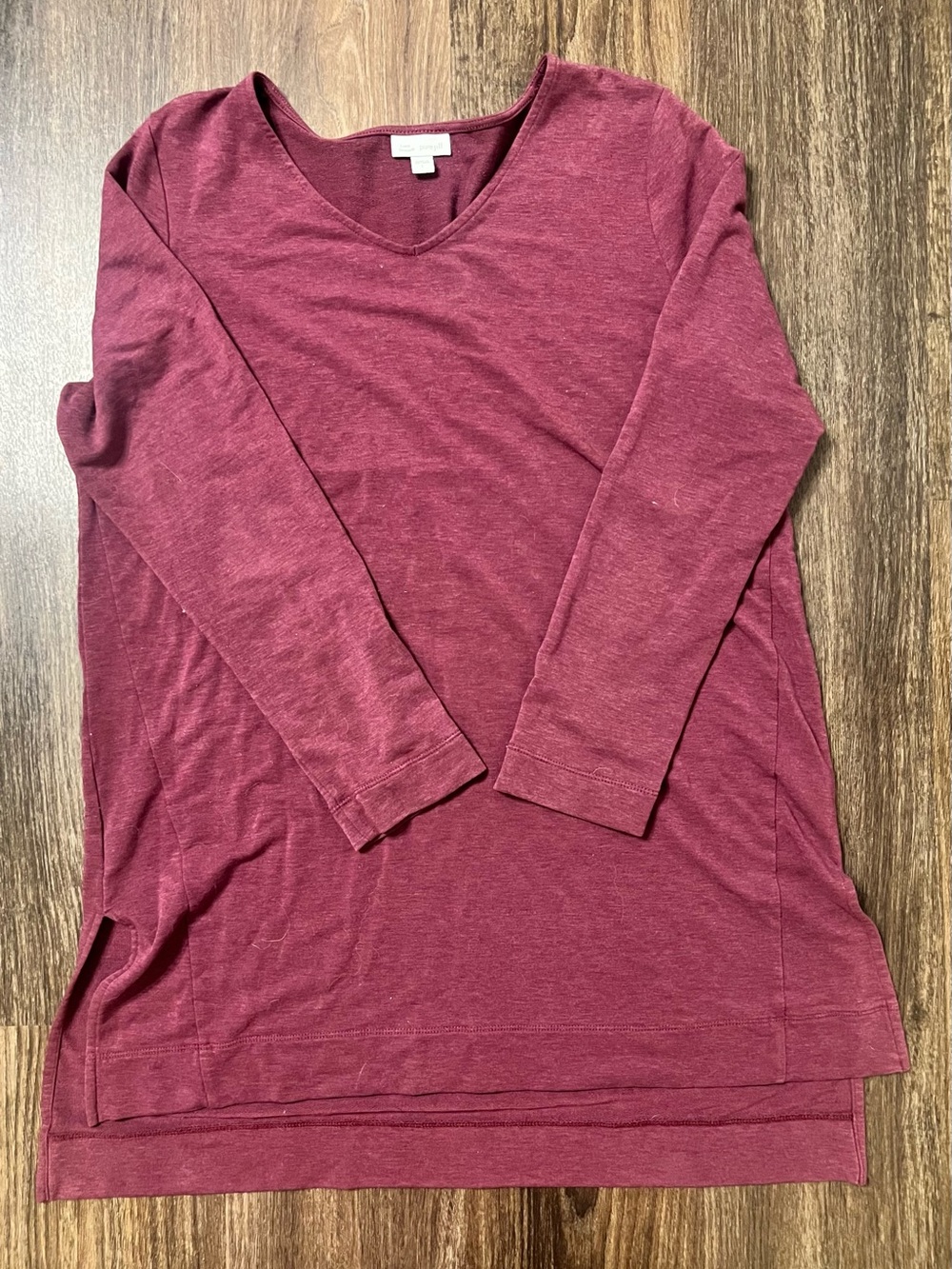 J. Jill Burgundy V-Neck Long Sleeve Tunic